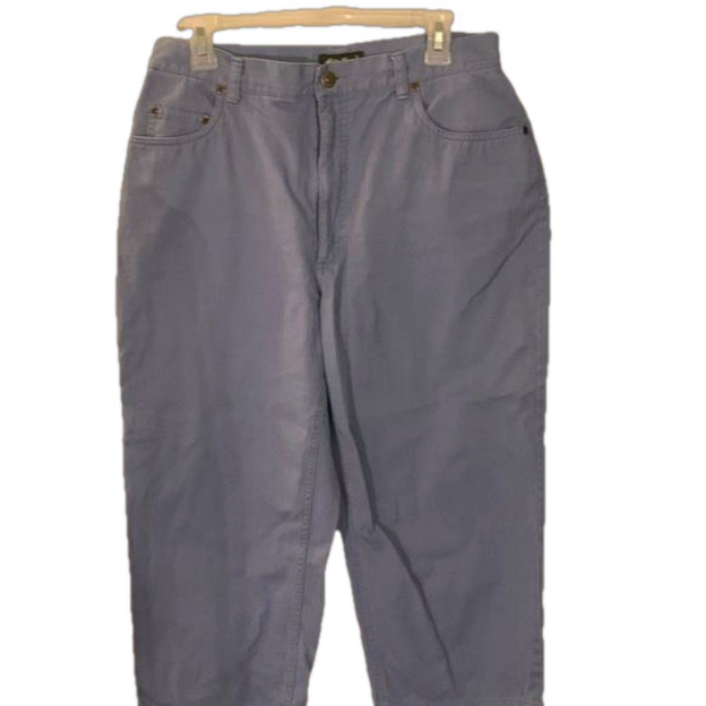 EDDIE BAUER CROP HIGH WAISTED JEANS GRAY 5 POCKET SZ 12